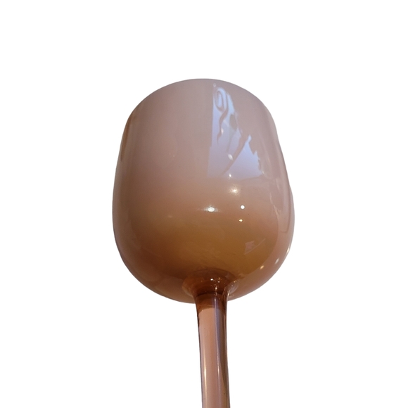 Set of 4 Carlo Moretti Blush Pink Over White Cased Stem Wine Glasses 9 3/8" - Picture 5 of 10